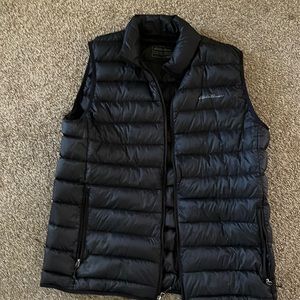Gently used Eddie Bauer down vest, black. Large/tall.